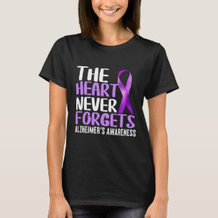 Camiseta Coração nunca esquece a consciência de Alzheimerhe