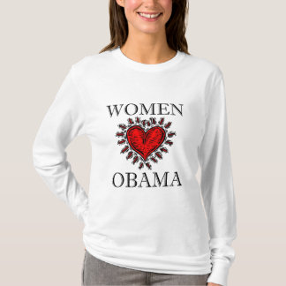 Camiseta Coração Obama das mulheres