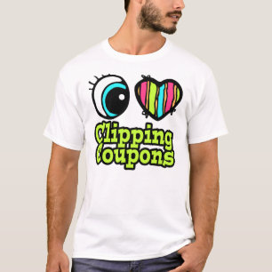 Camiseta Coração Olho Brilhante Eu Adoro Cupões