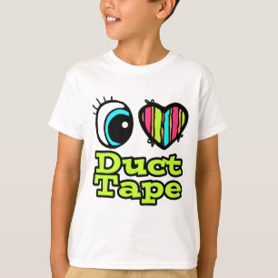 Camiseta Coração Olho Brilhante Eu Amo Fita De Duto