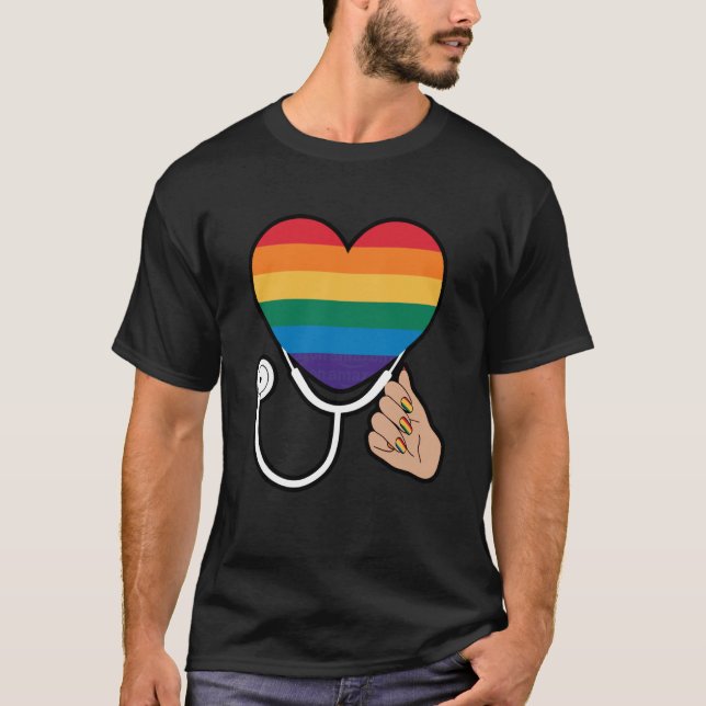 Camiseta Coração Orgulho Progresso com Estetoscópio (Frente)