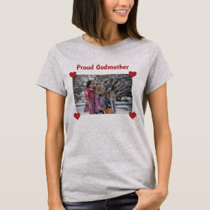 Camiseta Coração Orgulhosa Madrinha Adora Personalizar Fo