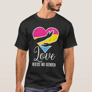 Camiseta Coração Pansexual Amor Abregalado Não Precisa De O