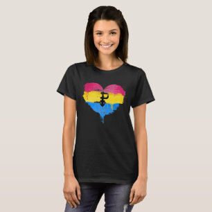 CAMISETA CORAÇÃO PANSEXUAL - AMOR PANSEXUAL - SÍMBOLO -