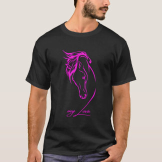Camiseta Coração Para Cavalos Cavaleiros Cavaleiros Cavalei