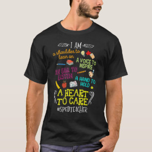 Camiseta Coração Para Cuidar Do Ensino Especial Ensinar Amo