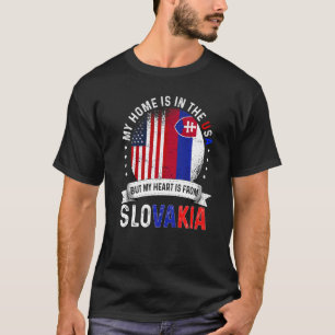 Camiseta Coração Patriota Americano Eslovaco é da Eslováqui