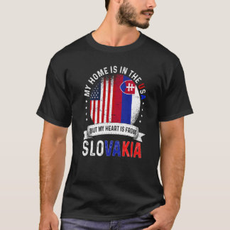 Camiseta Coração Patriota Americano Eslovaco é da Eslováqui