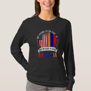 Camiseta Coração Patriota Armênio Americano é da Bandeira d