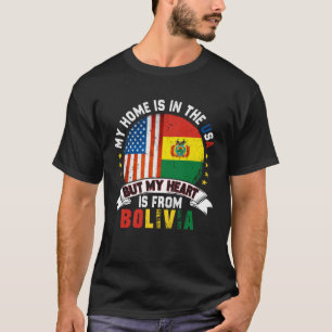 Camiseta Coração Patriota Boliviano Americano é da Bandeira