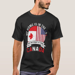 Camiseta Coração Patriota Canadense Americano é do Canadá F