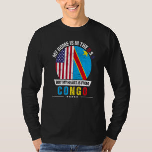 Camiseta Coração Patriótico Americano Congolês É Do Gro Con