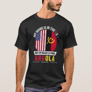 Camiseta Coração Patriótico Angolano-Americano é de Angola 