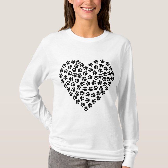 Camiseta Coração Pawprint (Frente)
