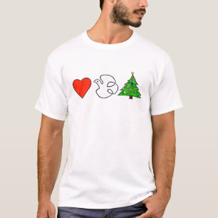 Camiseta Coração, paz, t-shirt do Natal