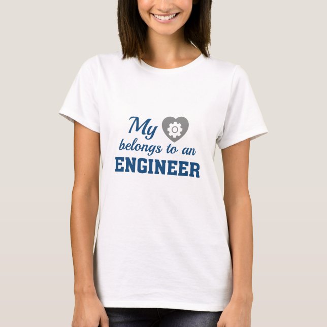 Camiseta Coração Pertence ao Engenheiro (Frente)