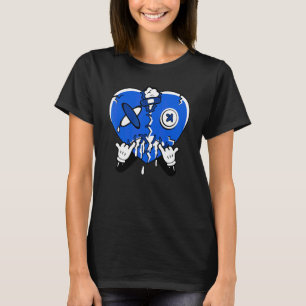 Camiseta Coração Pingando Streetwear Racer Azul 5s Combinan