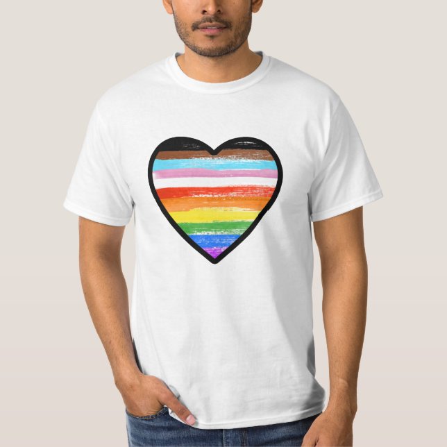 Camiseta Coração Pintado Orgulho Progresso (Frente)