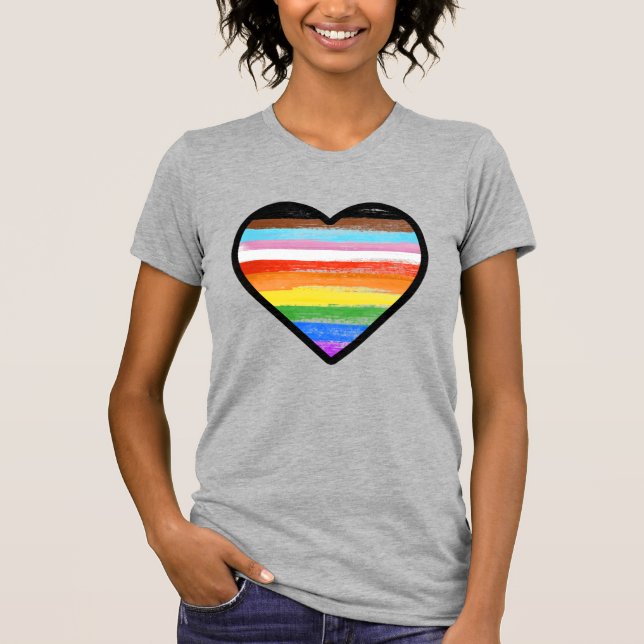 Camiseta Coração Pintado Orgulho Progresso (Frente)