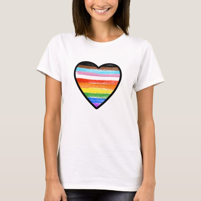 Camiseta Coração Pintado Orgulho Progresso (Frente)