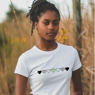 Camiseta Coração Pixel do Sinalizador Agender