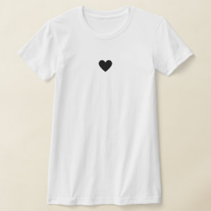 Camiseta Coração Preto Simples Moderno Personalizado