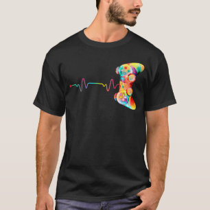 Camiseta Coração pulsante de jogador de vídeo Meninos Menin