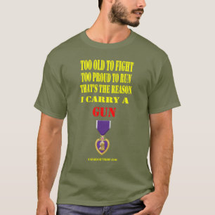 CAMISETA CORAÇÃO PURA, VELHO DEMAIS PARA LUTAR, ORGULHOSO D