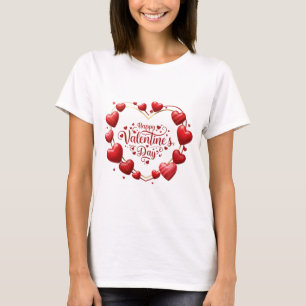 Camiseta Coração Puro: Design de Coração Feliz dia de os na