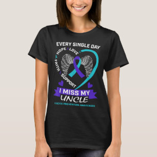 Camiseta Coração Púrpura de Teal Menina Meu Tio Consciência