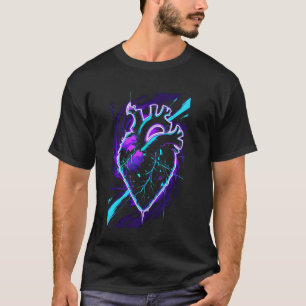 Camiseta Coração Quebrado Brilhante Estética Jirai Kei Cybe