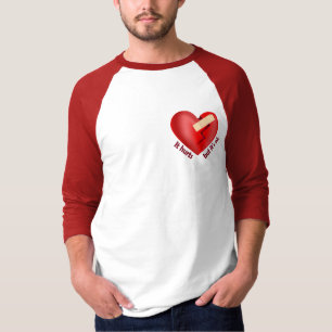 Camiseta Coração quebrado curado com correção e citação de