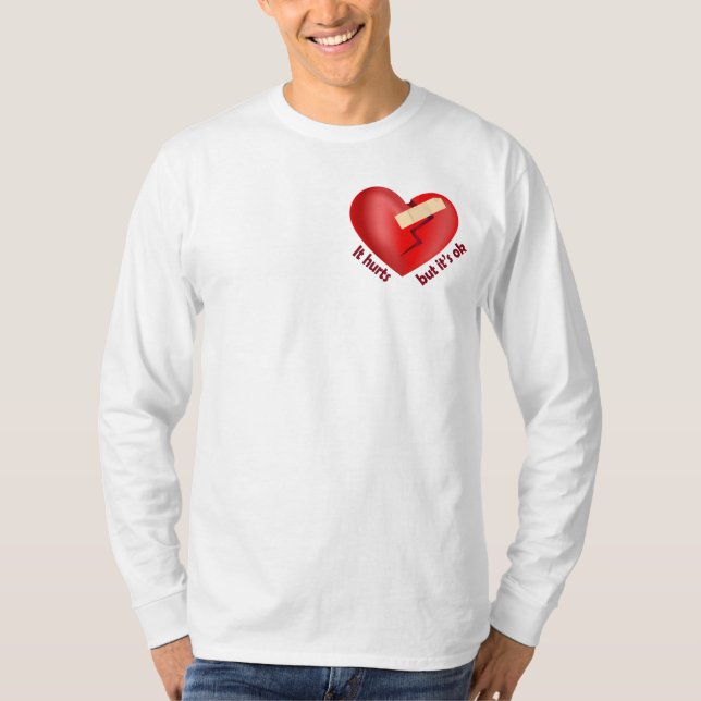 Camiseta Coração quebrado curado com correção e citação de  (Frente)