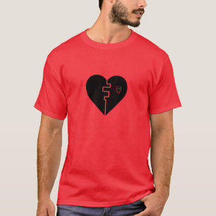 Camiseta coração quebrado digital