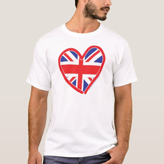Camiseta Coração Real da Union Jack (Frente)