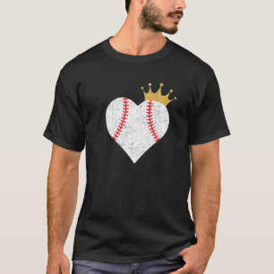 Camiseta Coração Real De Baseball Com Desenho De Vintagem C