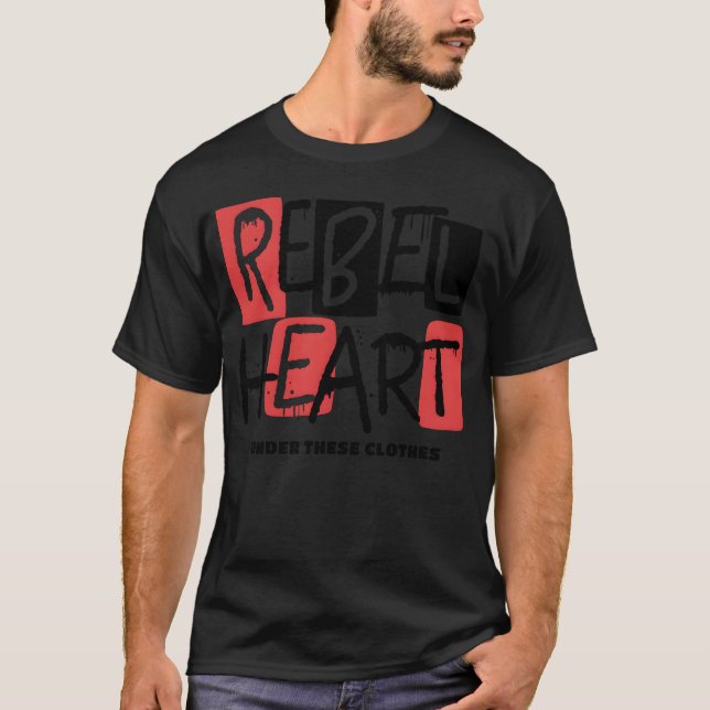 Camiseta coração rebelde amor engraçado (Frente)