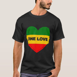 Camiseta Coração Reggae Um Amor Rasta Música Reggae Rastafa