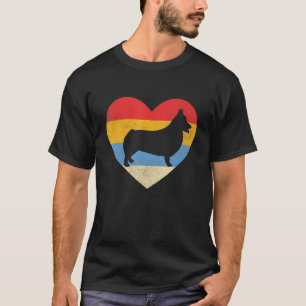 Camiseta Coração Retro Vintage Corgi Para Cachorro
