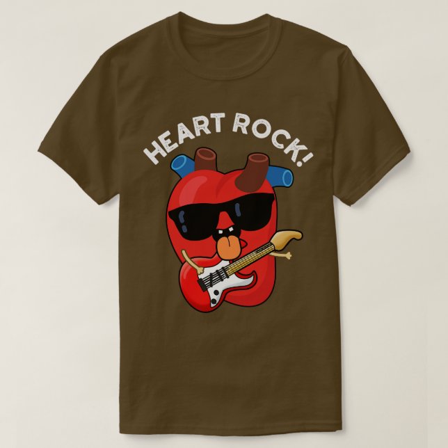Camiseta Coração Rock Engraçado Anatomia Música (Frente do Design)
