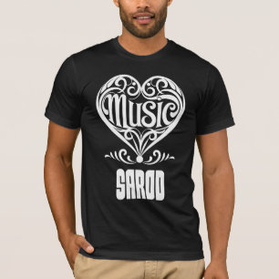 Camiseta Coração rolado Elegante para Amantes de Sarod