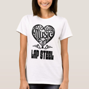 Camiseta Coração rolante Elegante para Amantes de Violão de
