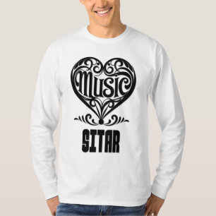 Camiseta Coração rolante elegante para sopradores de violão