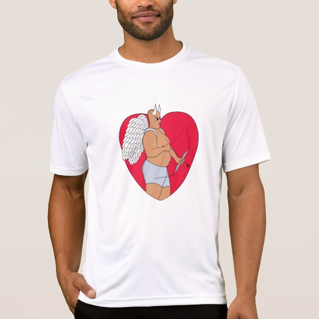 Camiseta Coração Romântico com um Cupido Incomum (Frente)