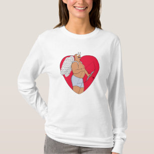 Camiseta Coração Romântico com um Cupido Incomum