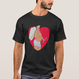 Camiseta Coração Romântico com um Cupido Incomum