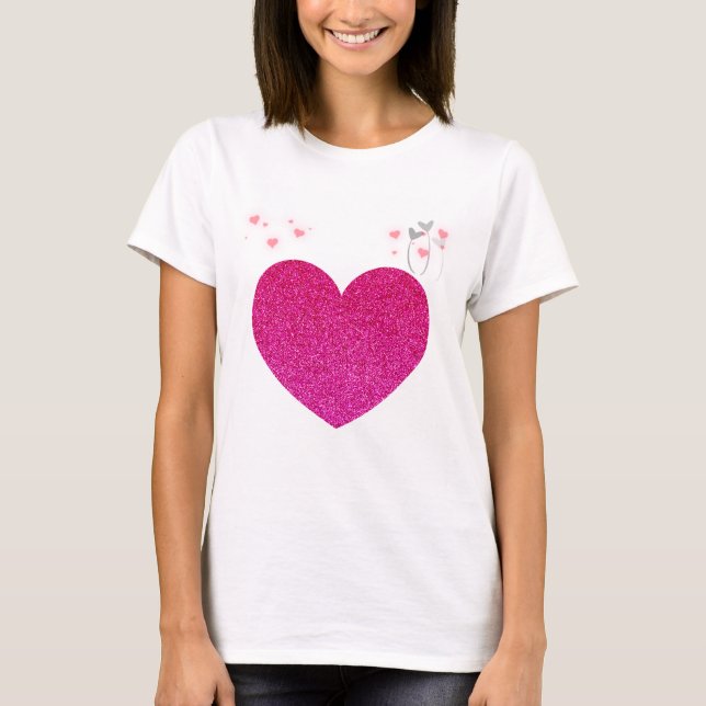 Camiseta coração rosa (Frente)