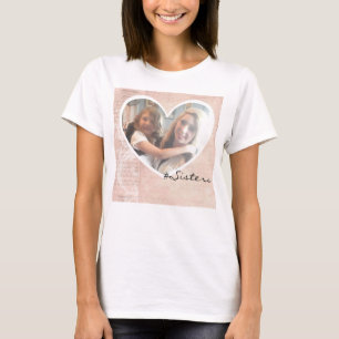 Camiseta Coração Rosa Forma Inserir Foto