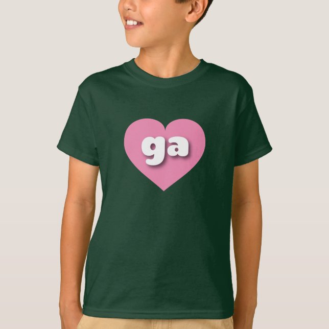 Camiseta Coração rosa Georgia - Eu amo gás (Frente)