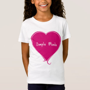 Camiseta Coração Rosa 'Mentes Simples' Design de Afeto